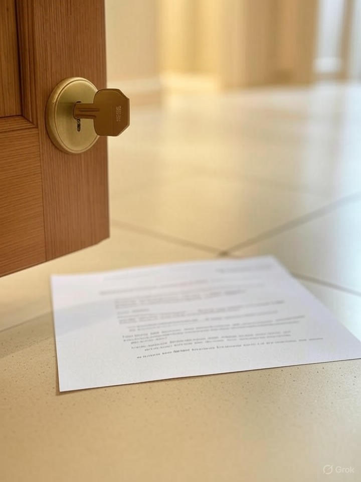 Clé et contrat : vente occupée