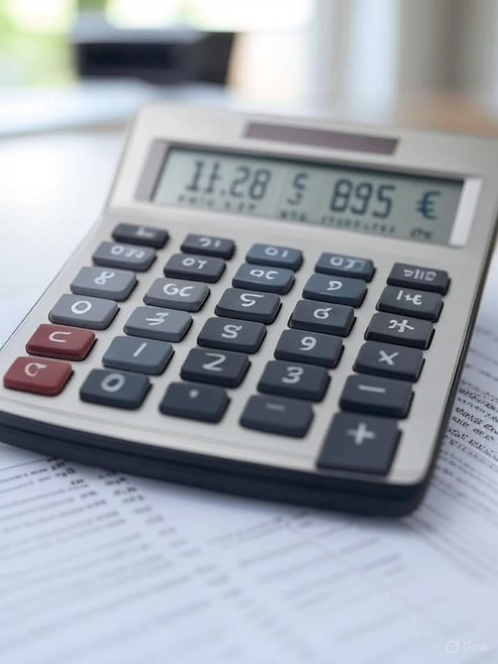 Calculatrice affichant frais de notaire