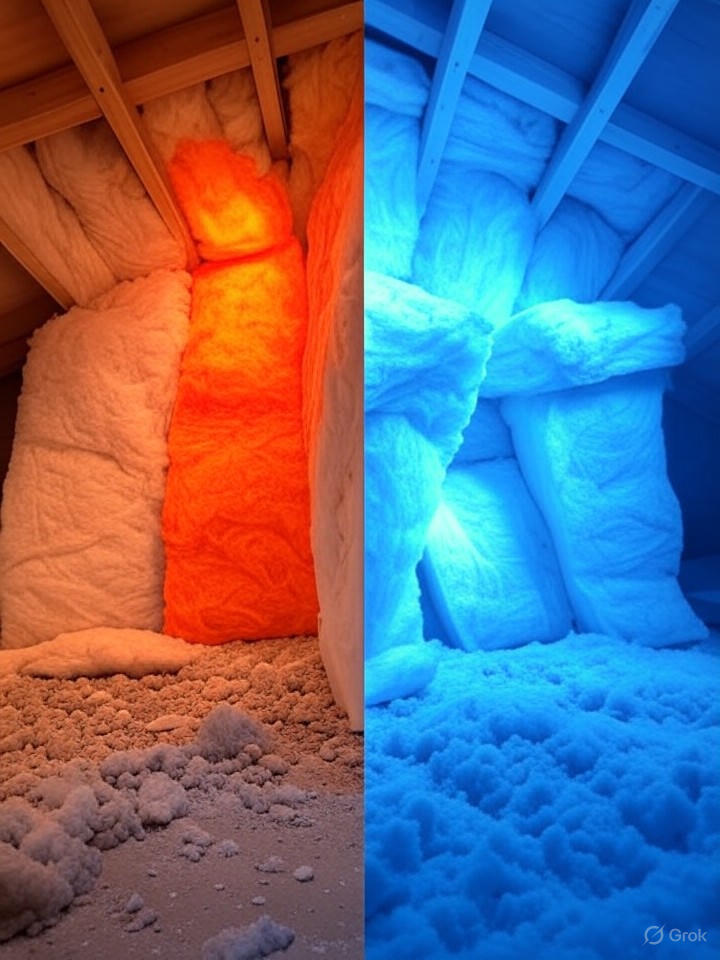 Déperdition thermique combles isolés/non isolés Comparaison isolation combles : avant/après